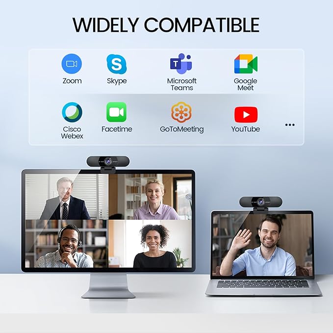 EMEET 1080P Webcam with Microphone, C960 Web Cam, 2 Mics, 90° FOV, USB Type-A & A-to-C Adapter, Plug&Play Computer Camera for Online Calling, Zoom/Teams/Facetime, Switch 2 Camera Support, 2025 Version