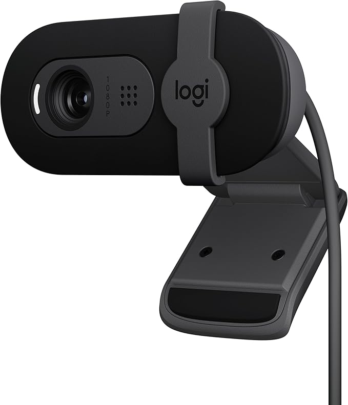 Logitech Brio 101 Full HD 1080p Webcam for Meetings, Streaming, Desktop, Laptop, PC - Built-in Mic, Shutter, USB-A, Teams, Zoom - Black