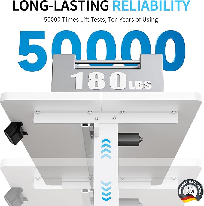 BIZUM Electric Standing Desk, 55x24 inches Height Adjustable Desk, Sit to Stand Desks Memory Gaming Computer Workstation for Home Office, White