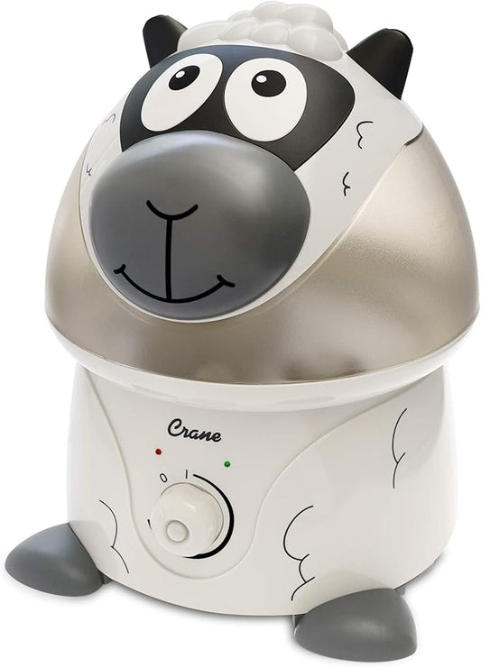 Crane Adorables Ultrasonic Humidifiers for Bedroom and Baby Nursery, 1 Gallon Cool Mist Air Humidifier for Large Room or Kid's Room, Humidifier Filters Optional, Sheep