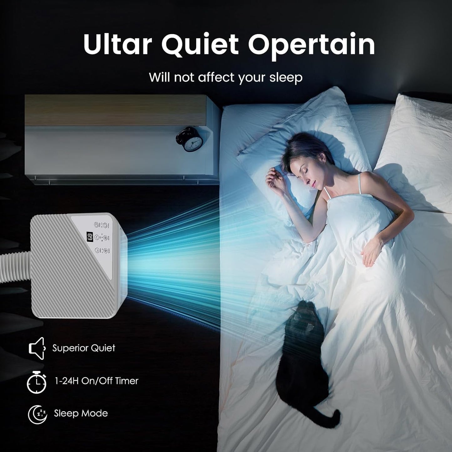 Portable Air Conditioners 10000 BTU with Remote Control, Cools Room up to 400 sq.ft, 3-IN-1 Quiet Portable Ac Unit with Dehumidifier Fan Function, Sleep Mode, 24H Timer, Portable AC Units for Rooms