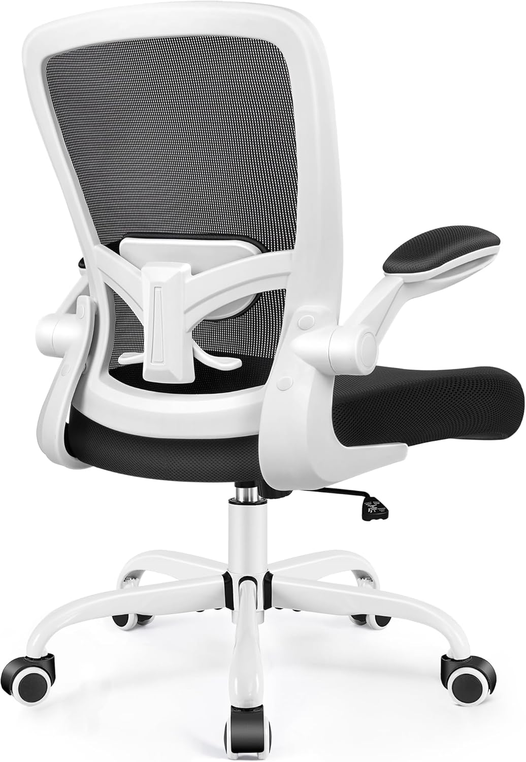 FelixKing Office Chair, Ergonomic Desk Chair Breathable Mesh Chairs with Adjustable High Back Lumbar Support Flip-up Armrests, Executive Swivel Comfy Task Computer Chairs for Home Office White