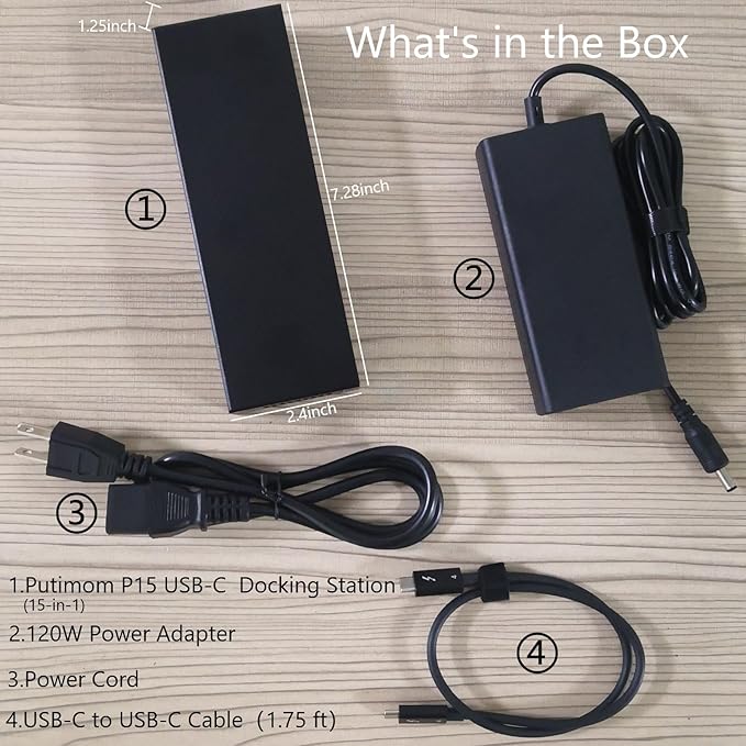 Laptop Docking Station, 15-in-1 USBC Docking Station, Triple Display with 2 x 4K HDMI and 1 x USB-C Video Port, 100W Charging for Laptop, 10 Gbps USB-C and 5 Gbps USB-A Data, Ethernet, SD