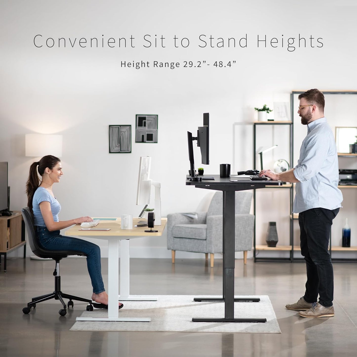 VIVO Electric 71 x 30 in Standing Desk, Memory Height Adjustment, 1B Series, Reclaimed Wood Top Gray Frame, DESK-KIT-1G7P