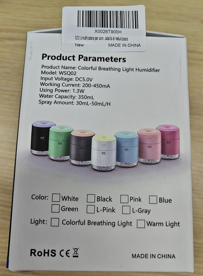 Colorful Mini Humidifier, USB Rechargeable Humidifier, small humidifier, 4 Modes Super Quiet, Humidifiers For Bedroom,Suitable For Travel Office Family Baby Bedroom-Blue