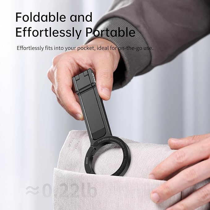 ULANZI MA30 Magnetic Phone Tripod Stand for iPhone - Aluminium Maglock Smartphone Mini Tripod Pocket Cell Phone Stand Strong Magnet Quick Mount Compatible with iPhone 16 15 14 13 12 Series, Black