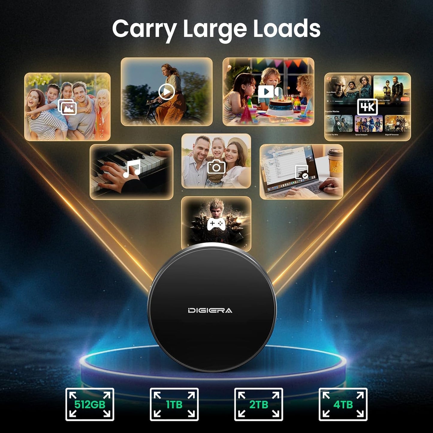 1TB Magnetic Portable SSD, External Solid State Drives with USB-C 3.2 Gen 2x2, Speed Up to 2000MB/s, Compact & Durable, Compatible with iPhone 15/16 Series and Other USB-C Devices, Black