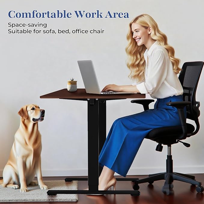 Electric Standing Desk 48 x 24 Inches - Height Adjustable Sit Stand Desk with Black Top & Black Frame, Home Office Desk for Work/Gaming, Quiet Motor, Memory Presets, Black