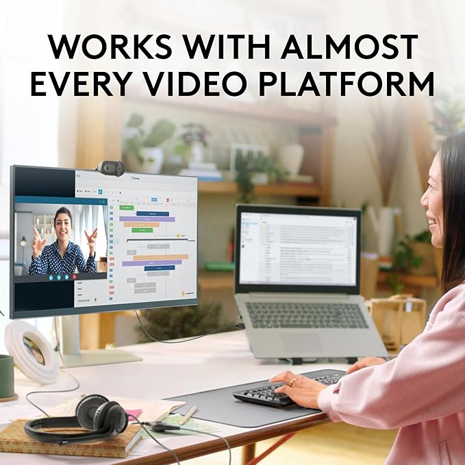 Logitech Brio 101 Full HD 1080p Webcam for Meetings, Streaming, Desktop, Laptop, PC - Built-in Mic, Shutter, USB-A, Teams, Zoom - Black