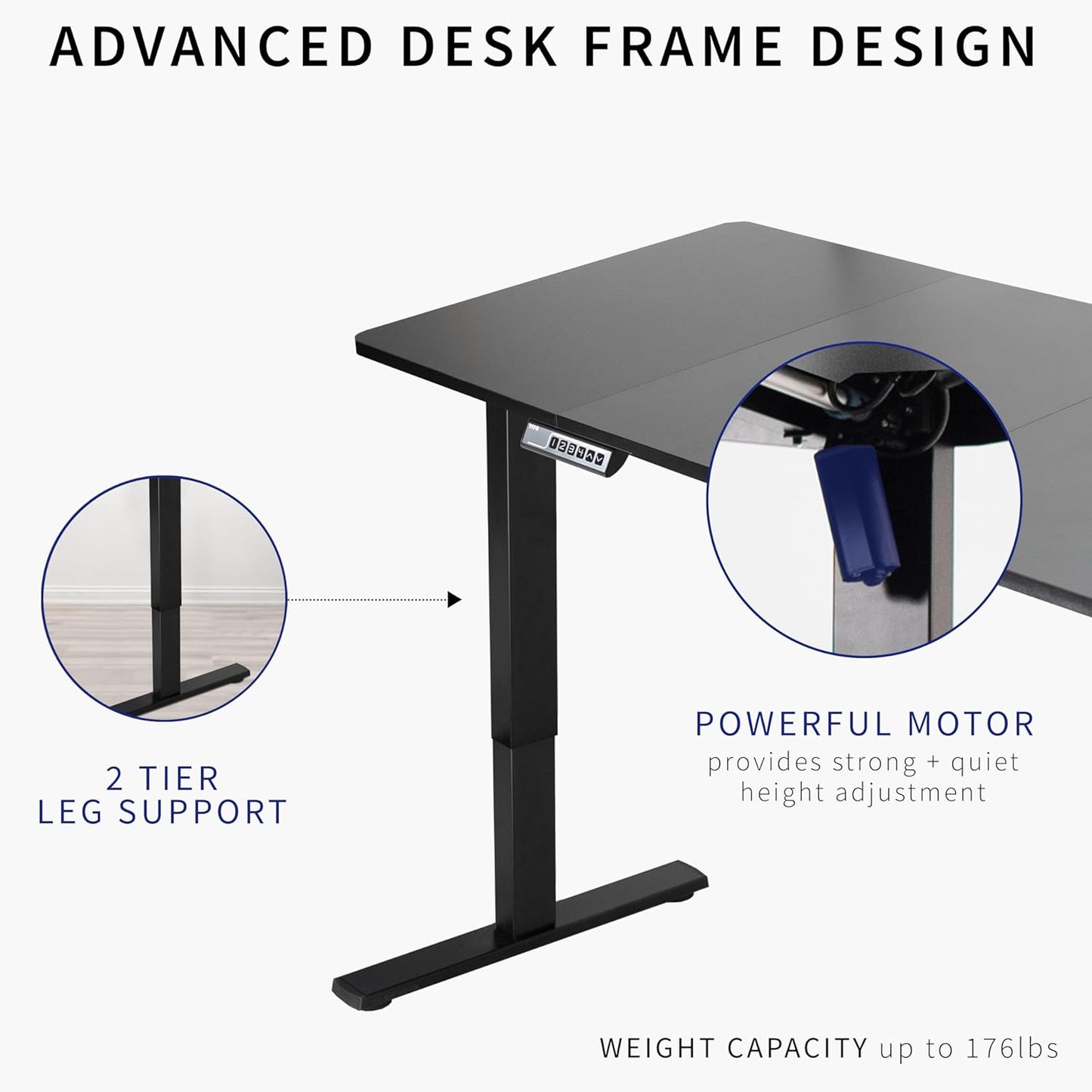VIVO Electric 60 x 30 in Standing Desk, Memory Height Adjustment, 1B Series, White Top Gray Frame, DESK-KIT-1G6W-30