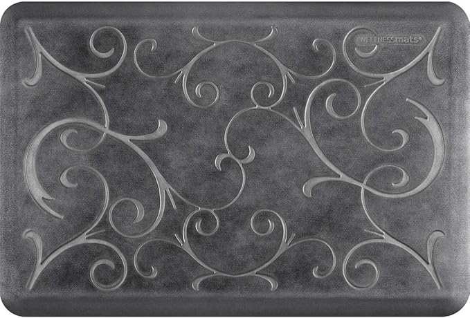 WellnessMats Bella Collection Anti-Fatigue Floor Mat, Polyurethane – Ergonomic Support Pad for Home, Kitchen, Garage, Office Standing Desk – Water Resistant - Made in USA