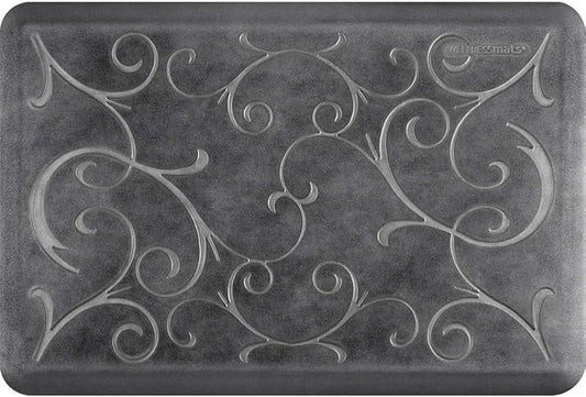 WellnessMats Bella Collection Anti-Fatigue Floor Mat, Polyurethane – Ergonomic Support Pad for Home, Kitchen, Garage, Office Standing Desk – Water Resistant - Made in USA