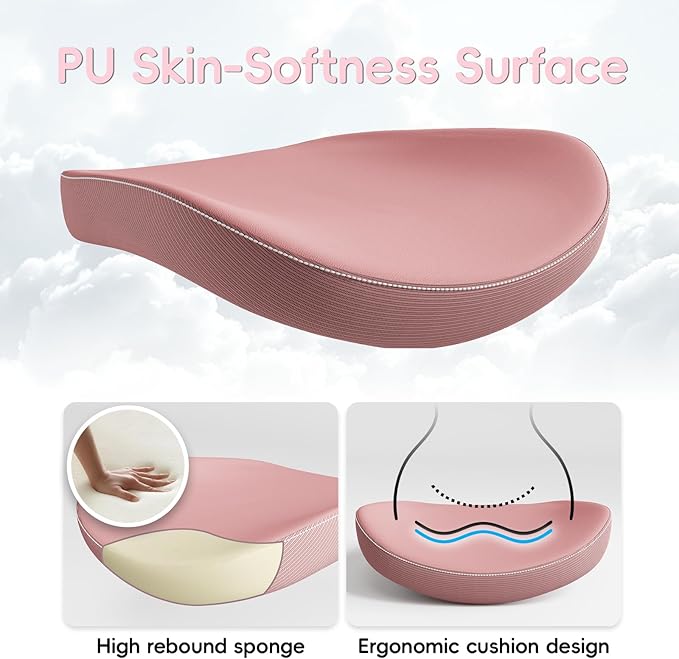 Ergonomic Office Chair-Computer PU Leather X-Shaped Desk Chair-Gaming Chair with Adjustable Flip-up Armrests Lumbar Support Mesh Executive Chair for Long Hours Office (Pink)