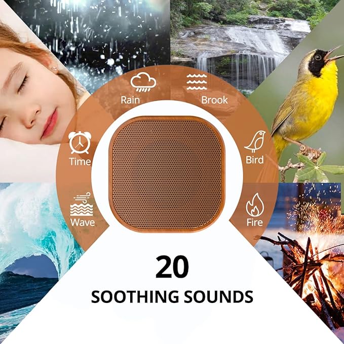 Magicteam Sound Machines White Noise Machine with 20 Non Looping Natural Soothing Sounds and Memory Function 32 Levels of Volume Powered by AC or USB and Sleep Sound Timer Therapy for Baby Kids Adults