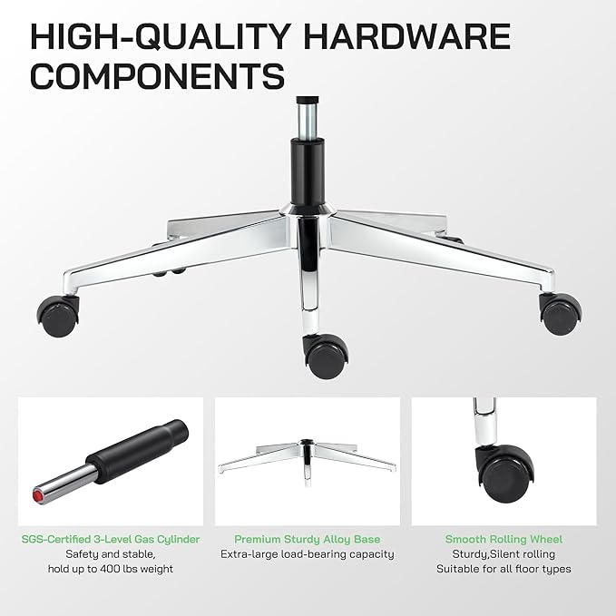 Mesh Ergonomic Office Chair,High Back Mesh Gaming Chair with Lumbar Support,Adjustable Headrest and Armrests for Home Office Desk Chair