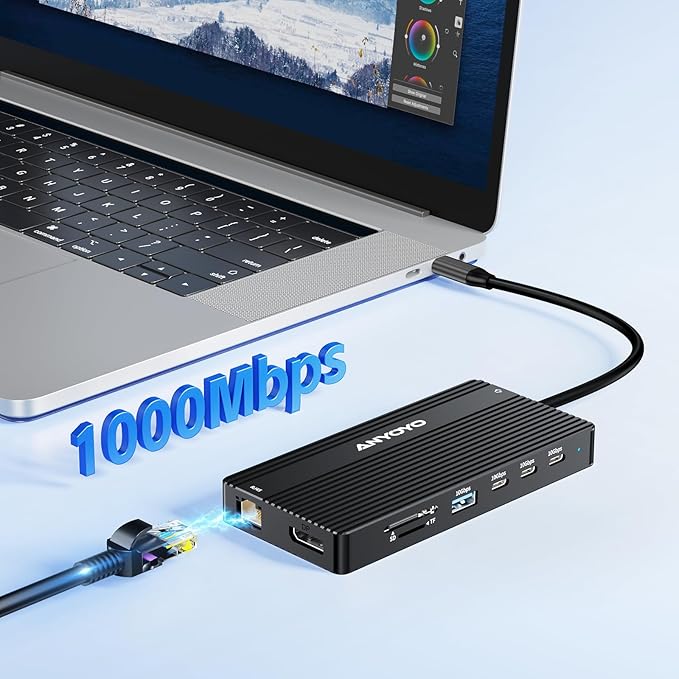 USB C Hub USB C Docking Station Dual Monitor14-IN-1 Triple Display Multiport Adapter with 2*HDMI +DP + 5*USB-A/C 10Gbps Ports+Ethernet+SD/TF Laptop Docking Station for HP/Dell/Lenovo/Thinkpad (Black)