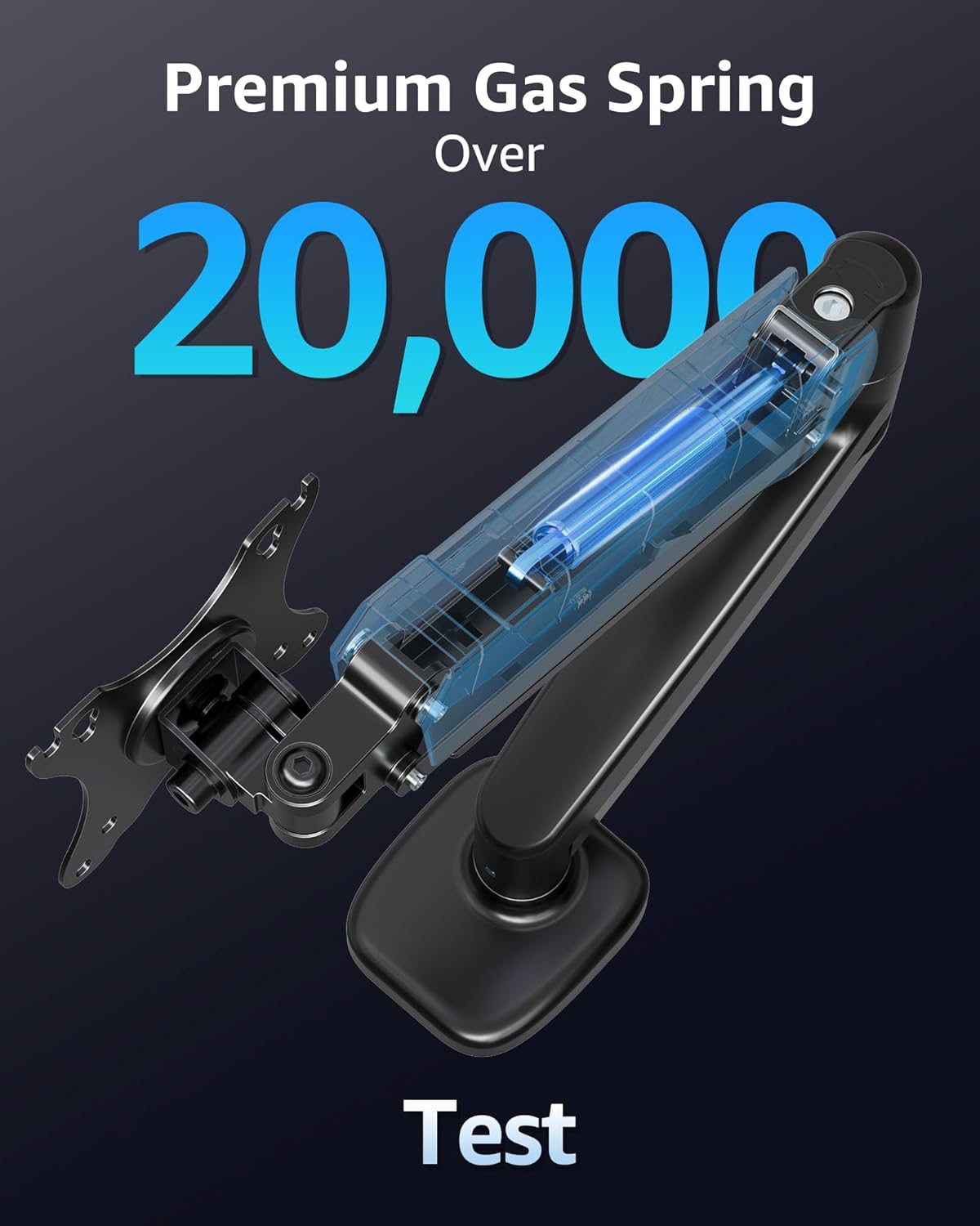 MOUNTUP Single Monitor Desk Mount, Adjustable Gas Spring Monitor Arm Support Max 32 Inch Screen, Computer Monitors Stand with Clamp/Grommet Mounting Base, VESA Mounts Fit 4.4-17.6lbs Computer, Black