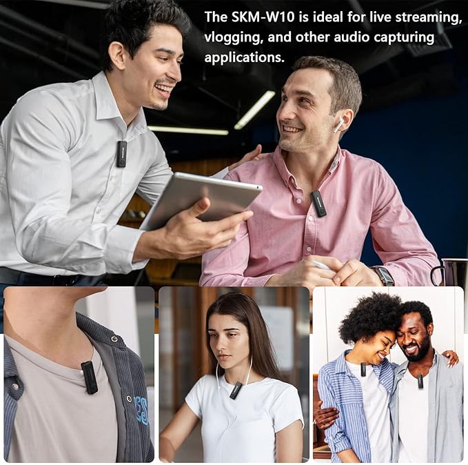 Sevenoak Wireless Lavalier Microphone,USB-C Wireless Clip Mic for Android/Type-C Smartphone Mini Bluetooth Mic for Podcast Facebook YouTube Vlogging Video Recording (SKM-W10-U2)