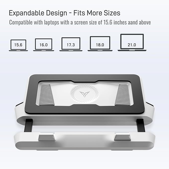Flydigi BS2 Laptop Cooling Pad, Wind-Pressure Closed-Loop Turbo-Fan for 15.6-21 Inch, Adjustable Speed, Dual Noise Reduction, Intelligent Temperature Control, 4-Angle Adjustable