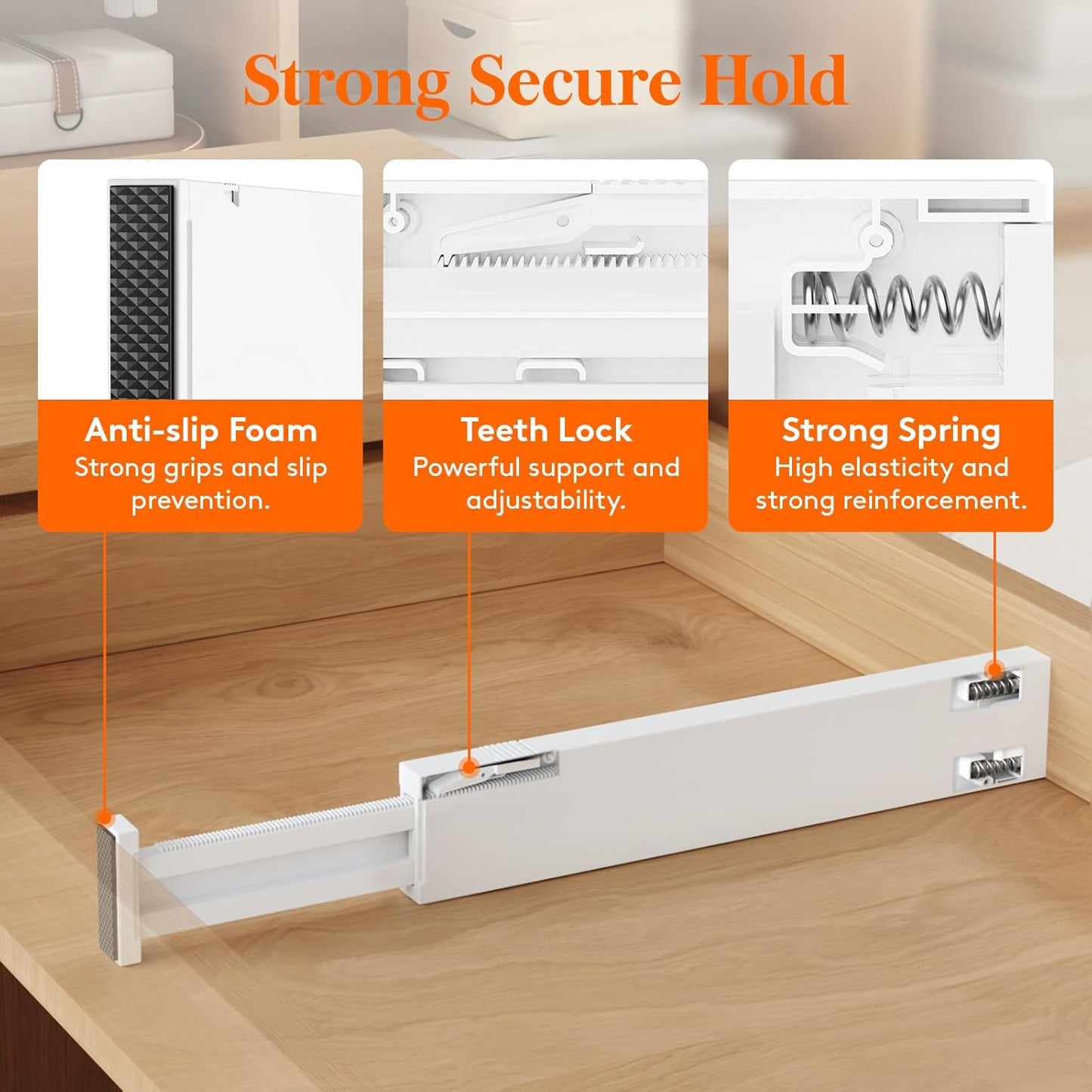 Lifewit 10 Pack Kitchen Drawer Dividers 2.36" High, 16"-22" Adjustable Drawer Organizer for Utensils/Clothes/Makeup, Plastic Expandable Separators in Dresser/Bedroom/Bathroom/Office Storage