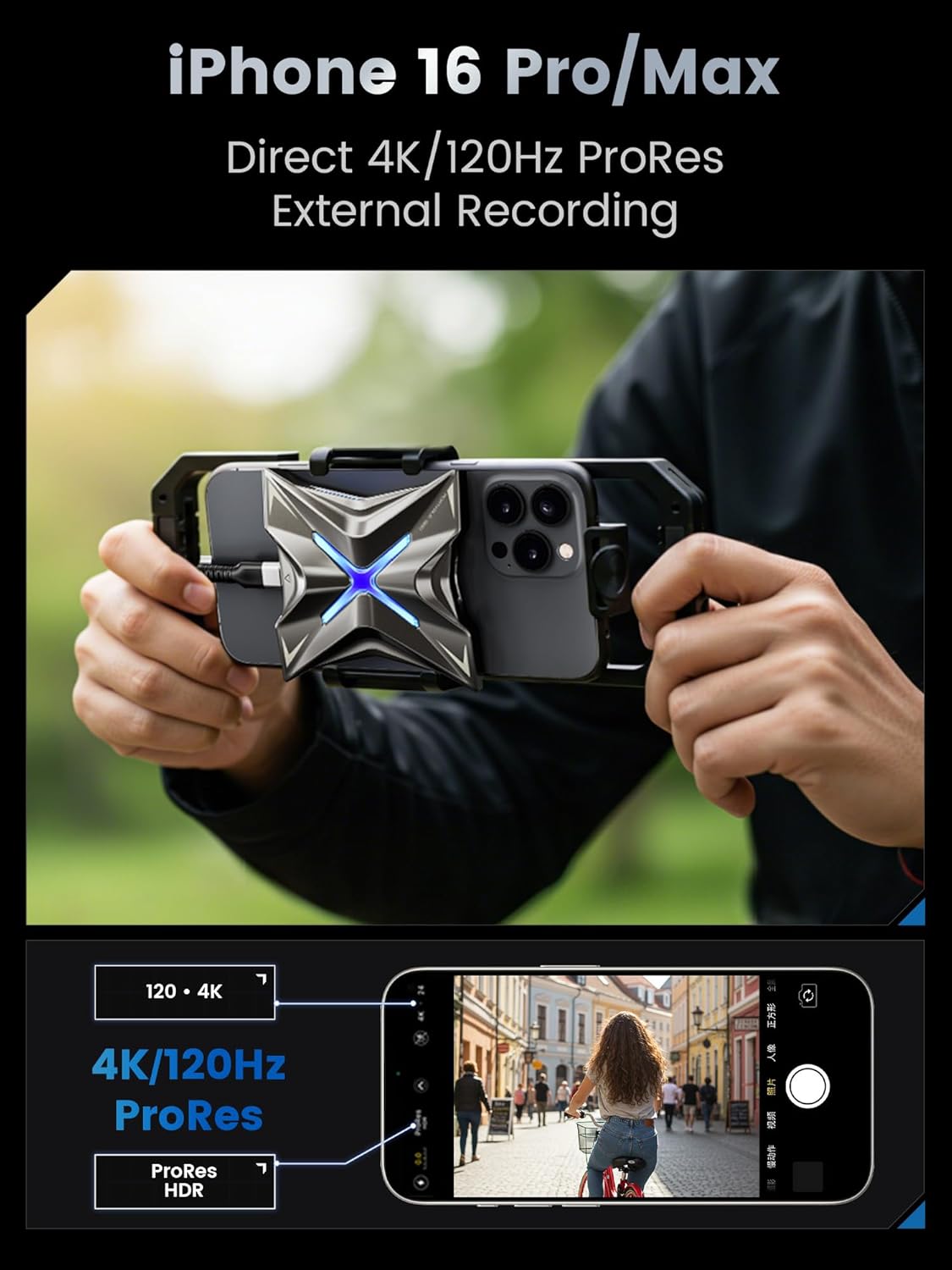 MOVE SPEED Magnetic 4TB Portable External SSD - 2000MB/s USB-C 3.2x2, PS5/PC/Smartphone Compatible Portable Drive, Compact Durable Storage for Gamers & Creators