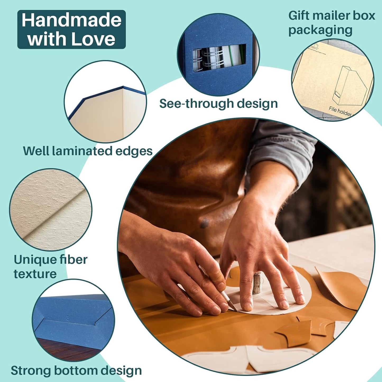 Magazine Holder - File Holder and Desk Organizer, Cardboard Book Organizer and Storage Box for Documents, Magazine Holder Rack for Office, Home and Classroom (Classic Blue, 6-Pack)