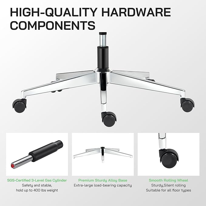 Mesh Ergonomic Office Chair,High Back Mesh Gaming Chair with Lumbar Support,Adjustable Headrest and Armrests for Home Office Desk Chair