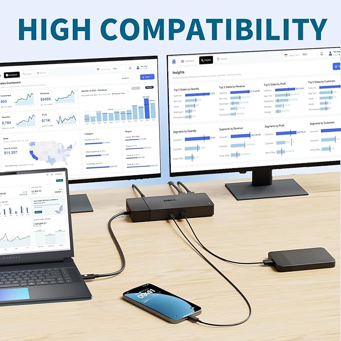 FKA WD19S 130W Docking Station (90W Power Delivery), Dock Station for Laptop, Dual 4K Monitor Support, Docking Station with 130W Power Adapter, DisplayPort Cable & HDMI Cable (Renewed)