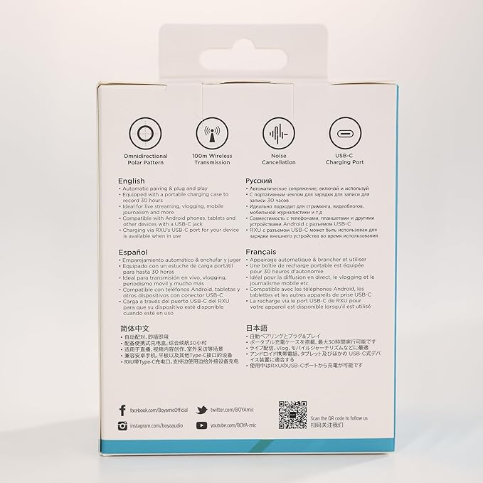 BOYA Dual Wireless Lavalier Microphone for Android iPhone 15 USB Type-C Smartphone Laptop, 30H Battery, Mini Lapel Clip-on Mic for Podcast YouTube TikTok Live Stream Vlog Interview Video Recording