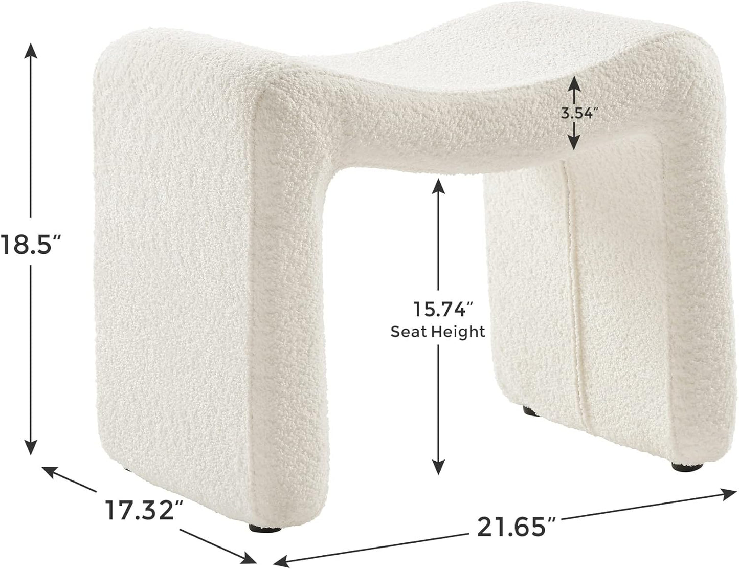 Small Footstool Ottoman, Multi-Functional Modern Foot Stool, Sofa Footrest Extra Seating for Living Room, Entryway, Hallways and Bedrooms, Small, White