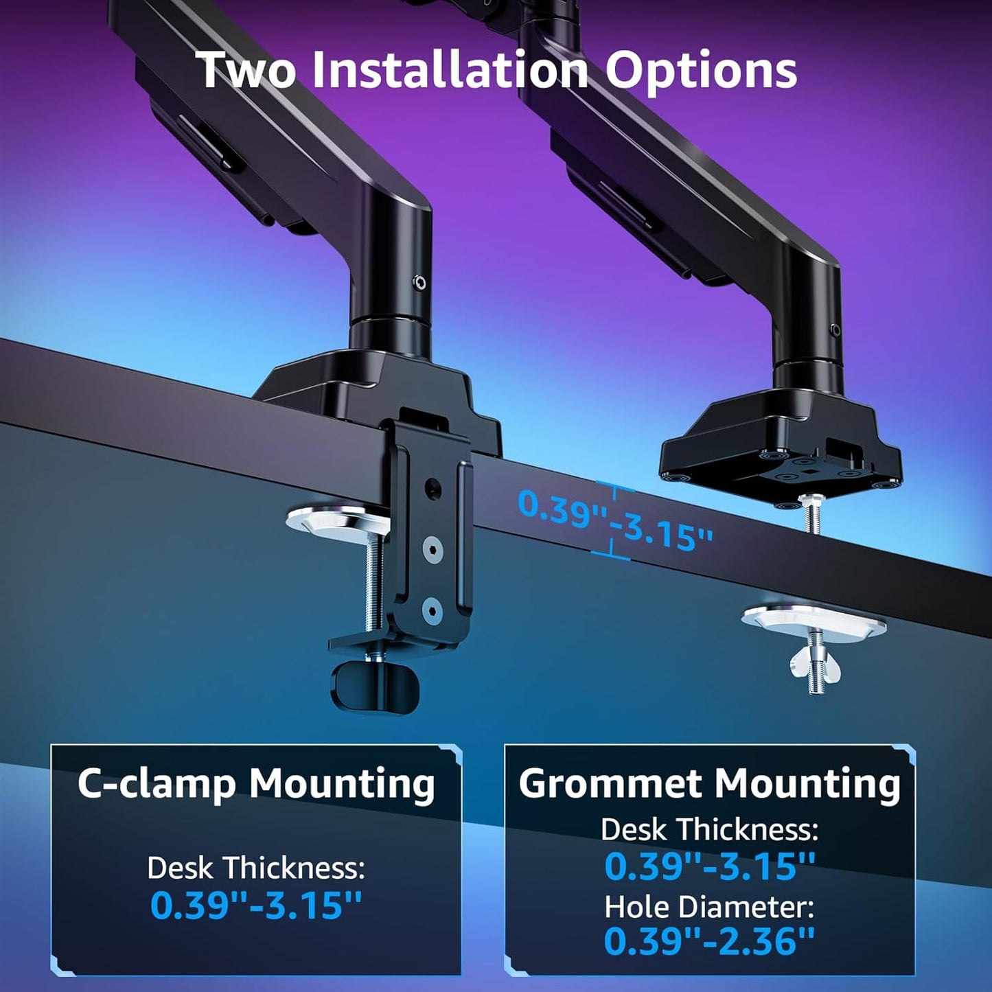 MOUNTUP Ultrawide Monitor Arm for 17-43 inch Curved Screen, Holds 2.2 to 33 lbs, Heavy Duty Monitor Desk Mount, Adjustable Gas Spring Arm, Computer Monitors Stand for Desk, VESA Mount