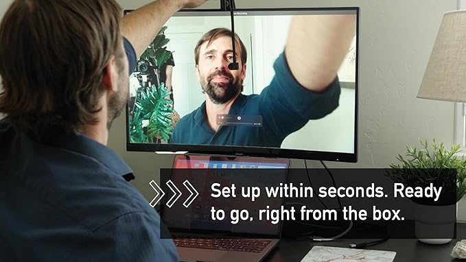 Center Cam V2 Middle-Screen Webcam - The Original Center Cam - 1080p Plug & Play USB, Adjustable Webcam for Laptop and Desktop for Home Video Conferences