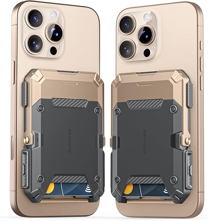 SUPCASE for MagSafe Wallet with Stand, Magnetic Wallet for Men, [Hold 5 Cards] [Adjustable Stand] [RFID Blocking] Phone Stand Credit Card Holder Tripod for iPhone 16/15/14/13/12 Series, Desert