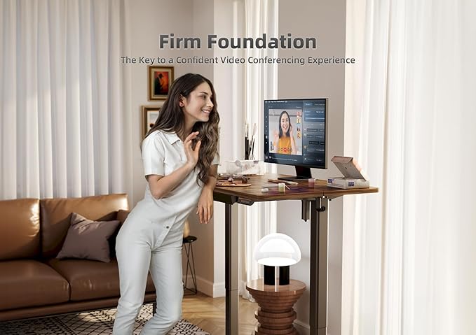 YDN Standing Desk with Drawers, Electric Adjustable Height 48 x 24 Inch Stand Up Desks for Home Office, Rustic Brown