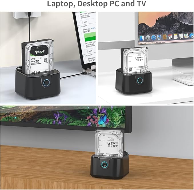 GODO Single Hard Drive Docking Station USB 3.0 to SATA III for 2.5/3.5 inch HDD SSD, External Hard Drive Dock with UASP (5 Gbps),Support Offline Clone and Max