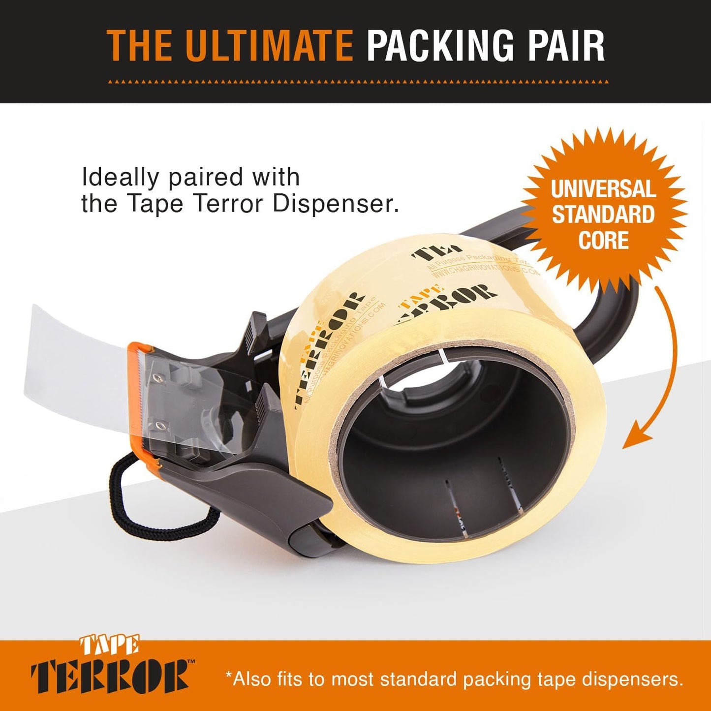 All-Purpose Clear Packing Tape (6 Rolls) - Heavy Duty Tape for Packing, Moving Boxes, Storage, Labeling, Crafts, and More - Shipping, Packaging, School, & Office Supplies (48mm x 50m per Roll)