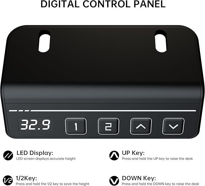 Electric Standing Desk Adjustable Height, 32x20 Inches Sit Stand up Desktop for Home Office, Ergonomic Rising Computer Table with Memory Preset, White