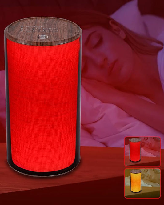 630nm Red Night Light Lamp for Sleep - Touch Sleep Therapy Aid Lamp Device for Kids Adults Bedroom - Red & Amber Night Light for Melatonin Support, 1500K Zero Blue Light