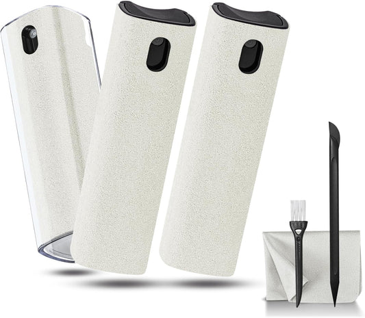 walrfid 3Pcs Car Screen Cleaner, Laptop Screen Cleaner Spray and Wipe, Electronic Computer Cleaning Kit for iPad, iPhone, Cellphone, Monitor, MacBook, Car Display, Tablet, TV Flat Screens, Cream