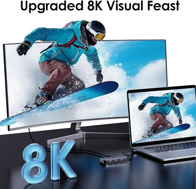 USB C Docking Station Dual DP Monitor, Displayport Docking Station with Dual DP, HDMI, VGA, USB2.0 Ports for Lenovo HP Dell, Windows System Computer (Gray)