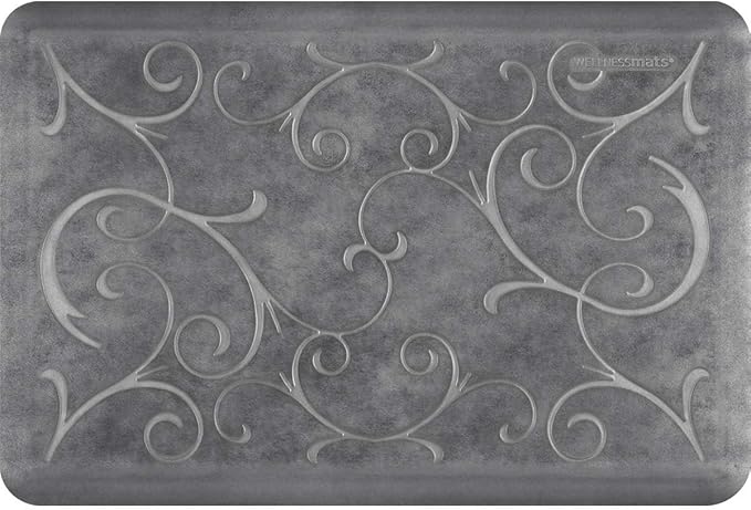 WellnessMats Bella Collection Anti-Fatigue Floor Mat, Polyurethane – Ergonomic Support Pad for Home, Kitchen, Garage, Office Standing Desk – Water Resistant - Made in USA