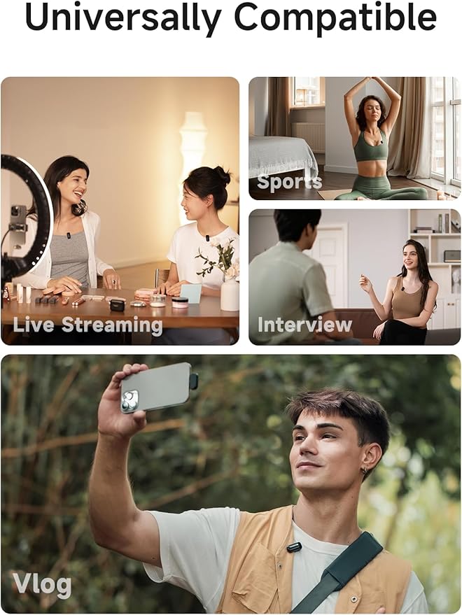 MAONO Wave T1 Mini Wireless Lavalier Microphone for iPhone 16 15, Android, Tablet, PC, Clip on Lapel Mic with USB-C Plug, Noise Cancellation, AI Voice Filter for Video Recording Vlog TikTok YouTube