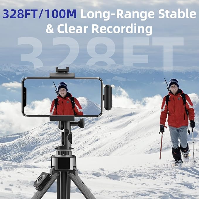 Wireless Microphone for iPhone 16 15 - Ai Noise Cancelling Mini Microphone USB C for Android Phone, Lavalier Mic with 35H Charging Case for Video Recording Vlogging YouTube Tiktok