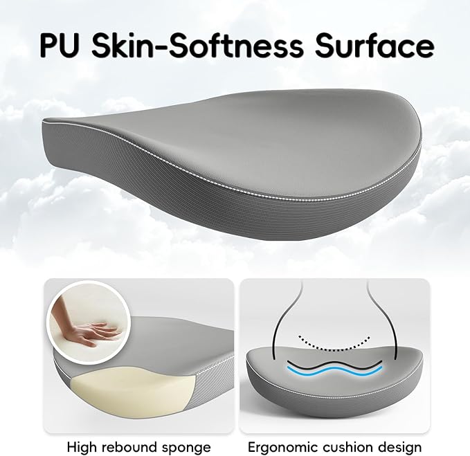 Ergonomic Office Chair-Computer PU Leather X-Shaped Desk Chair-Gaming Chair with Adjustable Flip-up Armrests Lumbar Support Mesh Executive Chair for Long Hours Office (Grey)