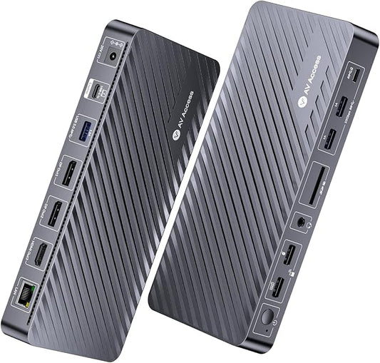 Docking Station, 13-in-1, Triple Display, 4K HDMI and 2 x DP, 100W Laptop Charging, 10Gbps USB-C/A, Ethernet, Audio, SD, Laptop Docking Station for MacBook/Chrome/Dell/HP/Lenovo