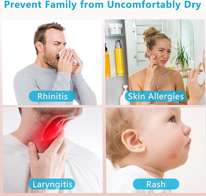 Colorful Mini Humidifier, USB Rechargeable Humidifier, small humidifier, 4 Modes Super Quiet, Humidifiers For Bedroom,Suitable For Travel Office Family Baby Bedroom-Blue