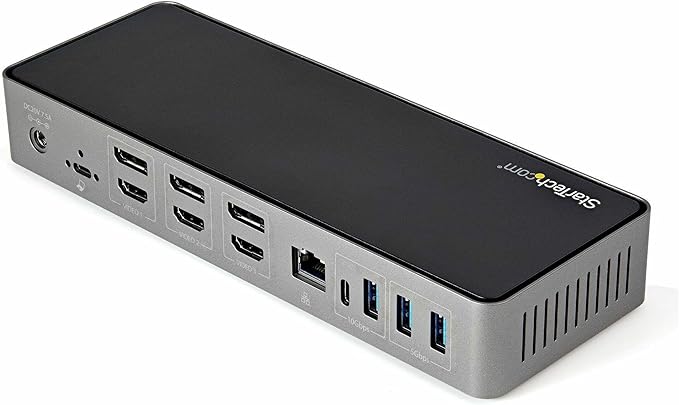 StarTech.com USB-C / USB-A Hybrid Docking Station for MacBook Pro / Air M1 M2 M3 M4 & Windows, Universal Triple 4K 60Hz HDMI DP Dock, Thunderbolt Compatible, 85W Laptop Charging - TAA