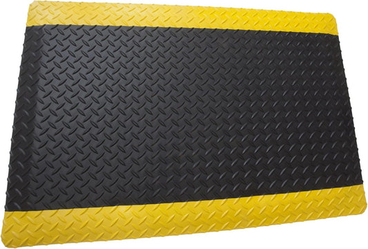 Rhino Mats, American Classic Diamond Anti-Fatigue Mats, Industrial Ergonomic Comfort Standing Mat for Work, Home, Garage, Office, Kitchen or Anywhere (Black/Yellow 9/16" Thick, 3 FT. x 18 FT.)
