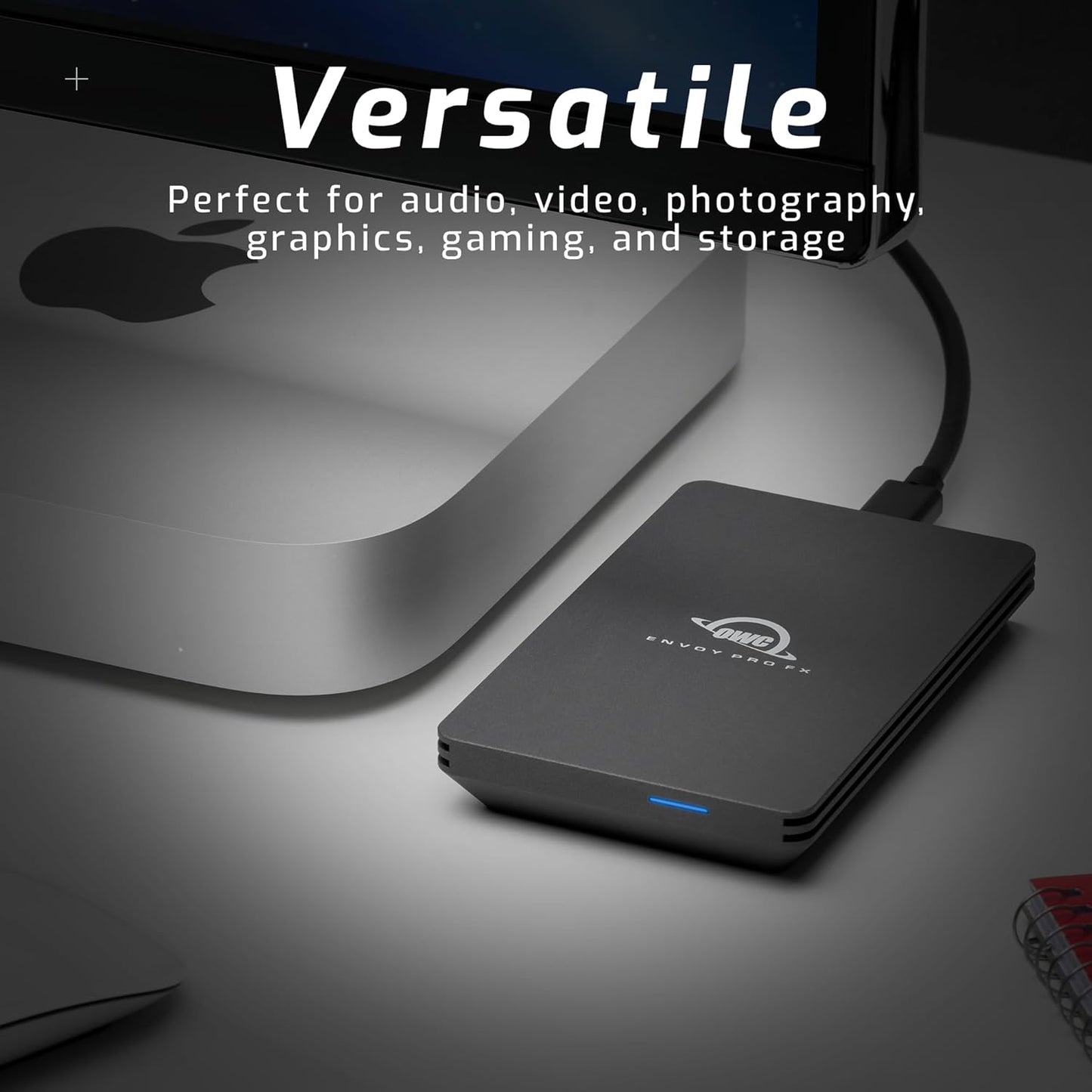 OWC 1TB Envoy Pro FX Portable Rugged External NVMe M.2 SSD Drive Thunderbolt 3, USB3.2 USB-C, up to 2800MB/s speeds, Drop/Shock Resistant Compatible with Mac and PC