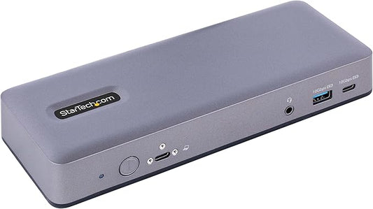 StarTech.com USB-C Docking Station Multi Monitor HDMI/DP/USB-C Video Output, Triple Monitor 4K30/Dual 4K60, 7-Port USB Hub, 60W Power Delivery, GbE, 3.5mm Audio, Works with Chromebook, TAA
